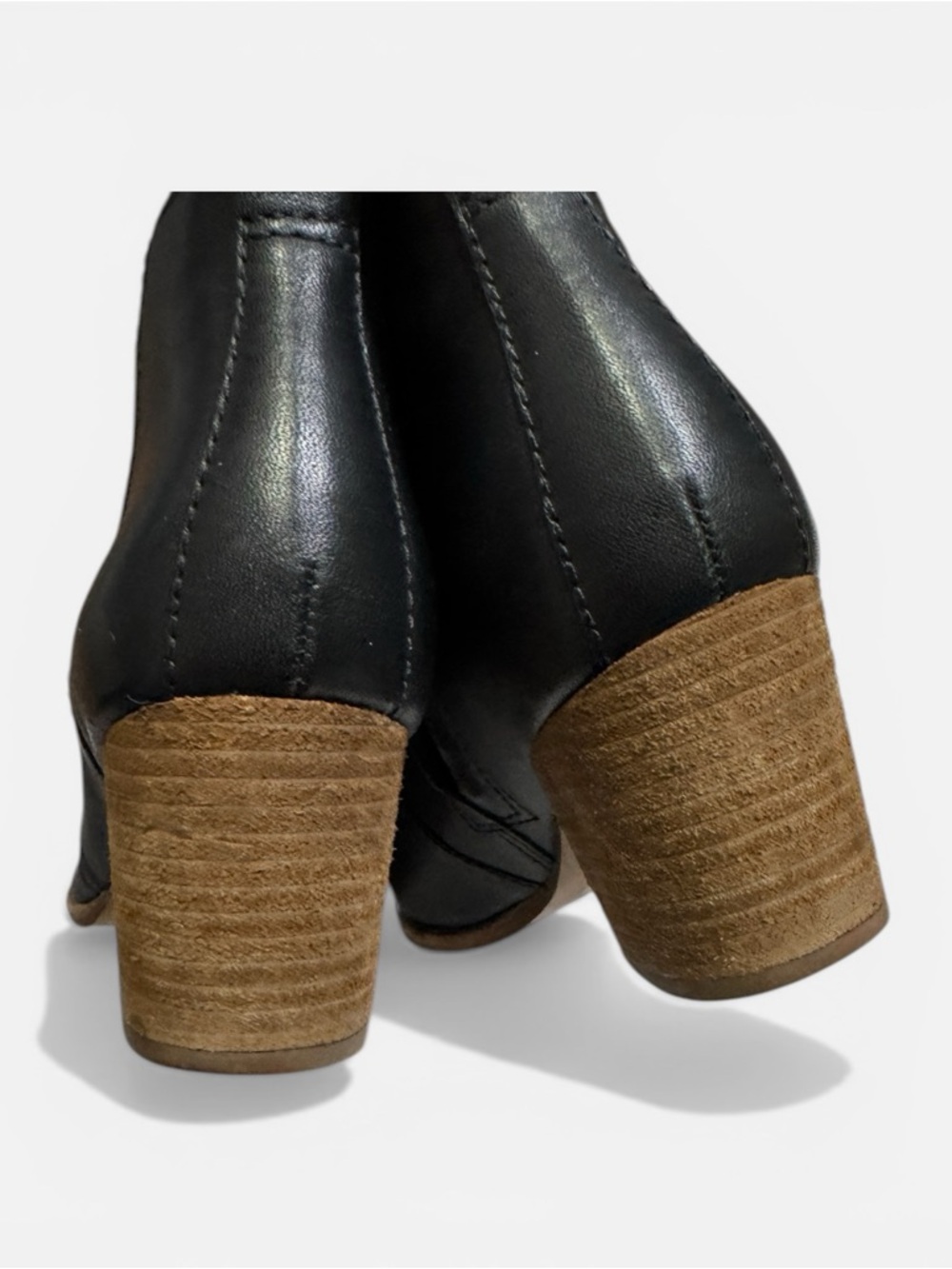 Madewell "The Brenner" Women's Black Leather Boot w/stacked Heel Sz. 7 - Picture 4 of 10